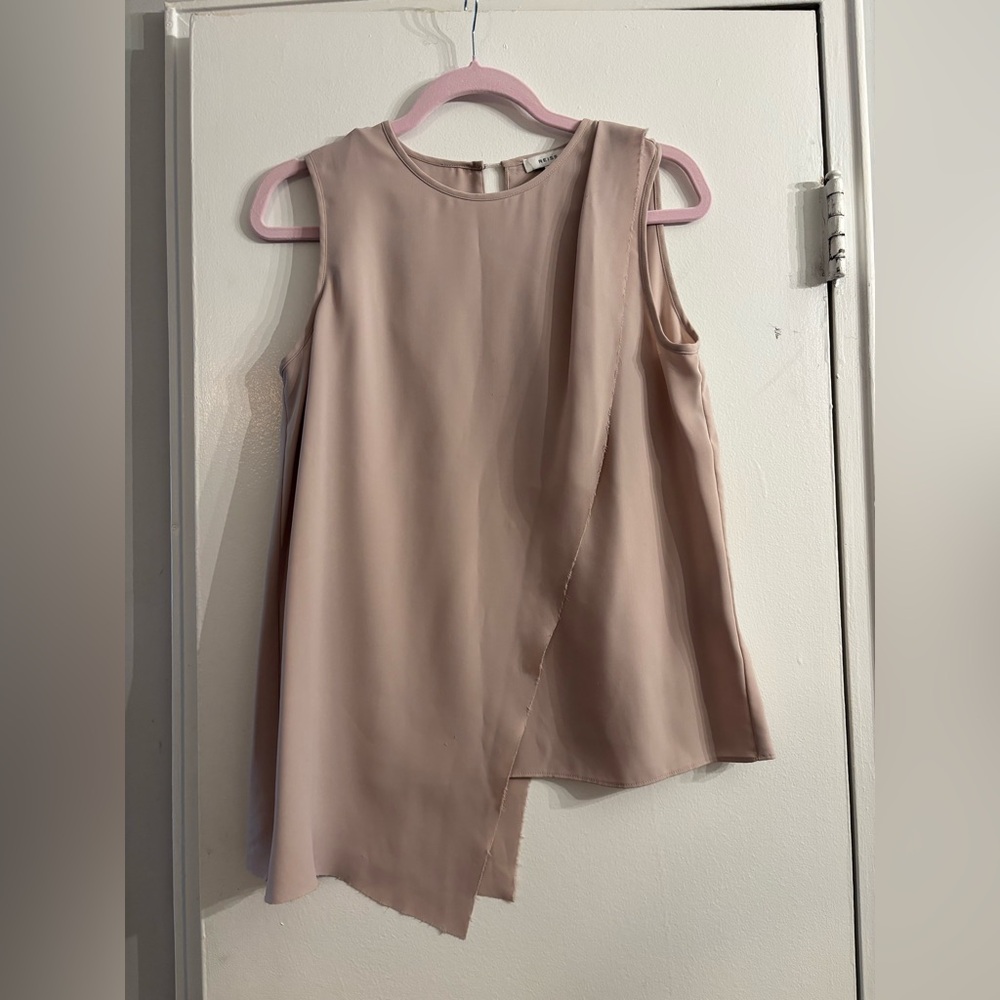 Reiss sleeveless Asymmetrical Blush Pink Sleeveless Top blouse 4
